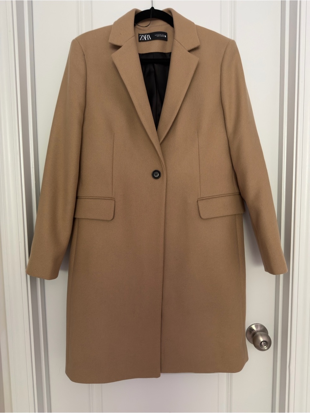 NWOT Zara Camel Single-Button Tailored Trench Coat